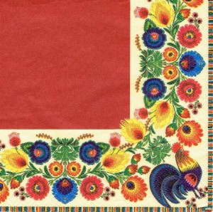 Serwetka decoupage 33x33 cm - folk, ludowa