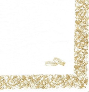 Serwetka decoupage 33x33 cm - obrączki, wzorek