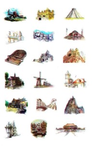 Naklejki, nalepki foliowe - miasta, budynki