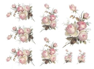 Papier ryżowy A4 do decoupage A - róże Vintage