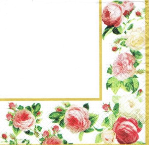 Serwetka decoupage 33x33 cm - kwiaty, róże