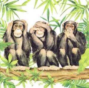 Serwetka decoupage 33x33 cm - małpy