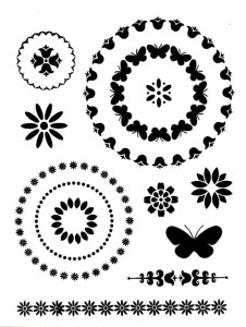 Stemple silikonowe 15x20,5cm - ramki, kwiaty, motyle