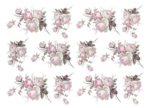 Papier ryżowy A4 do decoupage A - kwiaty, róże vintage