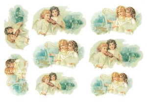 Papier klasyczny A4 do decoupage - anioły, aniołki