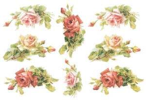 Papier klasyczny A4 do decoupage - kwiaty, róże