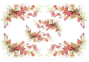 Papier klasyczny A4 do decoupage - kwiaty, groszek