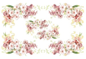 Papier klasyczny A4 do decoupage - kwiaty, floksy