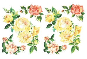 Papier klasyczny A4 do decoupage - kwiaty, róże