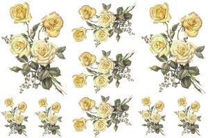 Papier klasyczny A4 do decoupage - kwiaty, róże