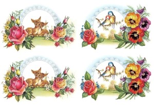 Papier klasyczny A4 do decoupage - sarenki, ptaki, kwiaty