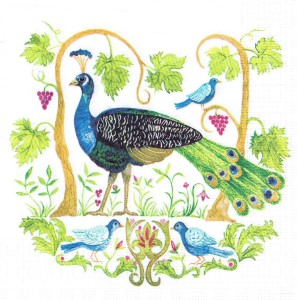 Serwetka decoupage 33x33 cm - ptaki, paw