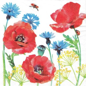 Serwetka decoupage 33x33 cm - kwiaty, maki