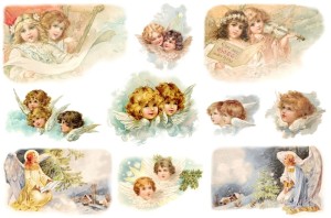 Papier ryżowy A4 do decoupage A - anioły, aniołki, zima