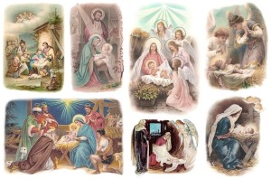 Papier klasyczny A4 do decoupage - szopka, żłóbek