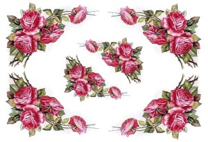 Papier klasyczny A4 do decoupage - kwiaty, róże