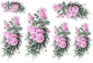 Papier klasyczny A4 do decoupage - kwiaty, róże