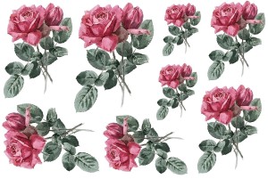 Papier klasyczny A4 do decoupage - kwiaty, róże