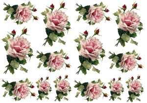 Papier klasyczny A4 do decoupage - kwiaty, róże