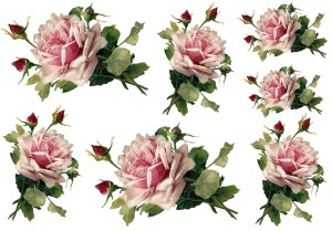 Papier klasyczny A4 do decoupage - kwiaty, róże