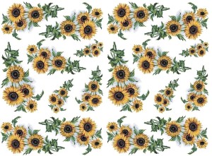 Papier ryżowy A4 do decoupage - kwiaty, słoneczniki