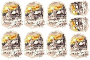 Papier ryżowy A4 do decoupage A - widok, pejzaż, zima