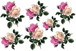 Papier klasyczny A4 do decoupage - kwiaty, róże 