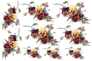 Papier ryżowy A4 do decoupage A - kwiaty, bratki