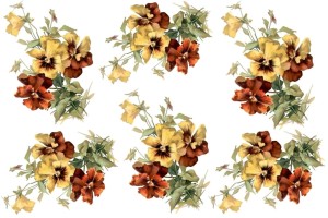 Papier klasyczny A4 do decoupage - kwiaty, bratki