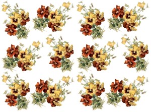Papier klasyczny A4 do decoupage - kwiaty, bratki