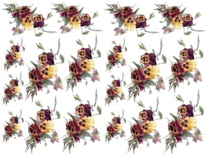 Papier klasyczny A4 do decoupage - kwiaty, bratki