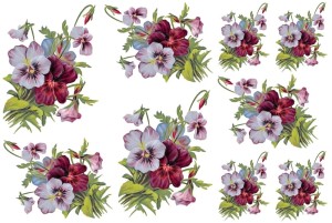 Papier klasyczny A4 do decoupage - kwiaty, bratki