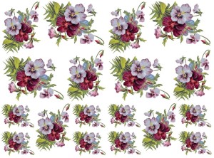 Papier klasyczny A4 do decoupage - kwiaty, bratki