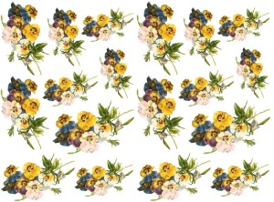 Papier klasyczny A4 do decoupage - kwiaty, bratki
