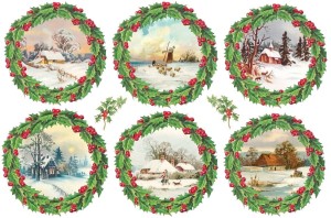 Papier ryżowy A4 do decoupage A - widok, pejzaż, zima