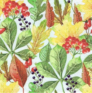 Serwetka decoupage 33x33 cm - jesienne liście