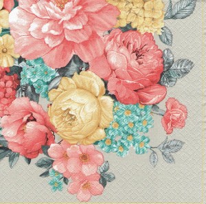 Serwetka decoupage 33x33 cm - kwiaty, róże