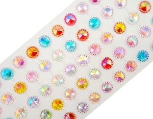 Kryształki kwiatki samoprzylepne 12mm - mix kolorów