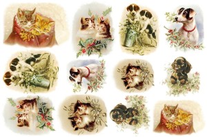 Papier ryżowy A4 do decoupage - kotki, pieski