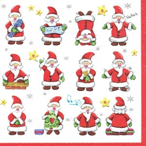 Serwetka decoupage 33x33 cm - mikołaje