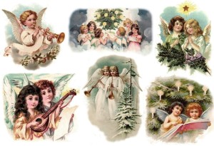 Papier klasyczny A4 do decoupage - anioły, aniołki