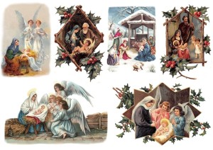 Papier ryżowy A4 do decoupage A - szopka, żłóbek