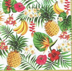 Serwetka decoupage 33x33 cm - owoce tropikalne