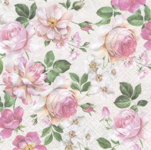 Serwetka decoupage 33x33 cm - kwiaty, róże