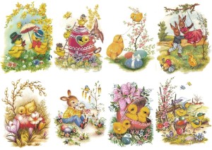 Papier ryżowy A4 Artando do decoupage A - Wielkanoc, kurczaki, zające, pisanki, kwiaty