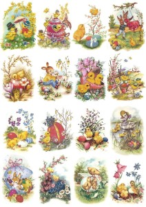 Papier klasyczny A4 do decoupage - Wielkanoc, kurczaki, kaczki, zające, kwiaty