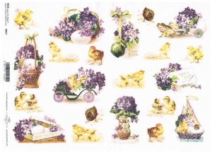 Papier ryżowy A4 ITD do decoupage - Wielkanoc 