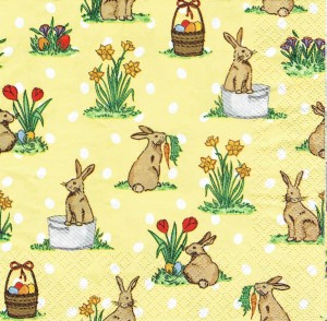 Serwetka decoupage 33x33 cm - zające, zajączki