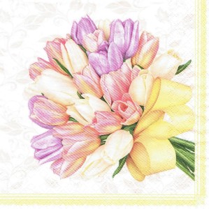 Serwetka decoupage 33x33 cm - kwiaty, tulipany 