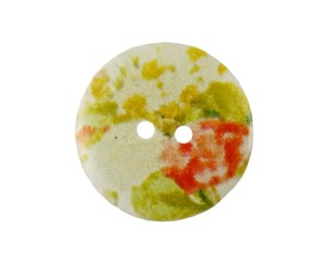 Guzik ozdobny 25mm - kwiaty, vintage